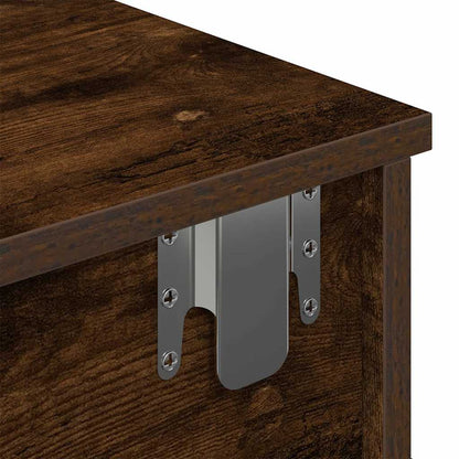 Wall Shelf with Drawers Smoked Oak 60x28x15 cm Engineered Wood