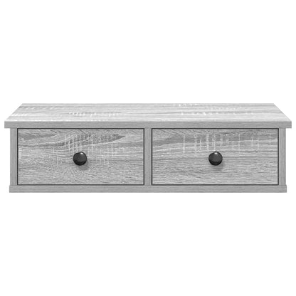 Wall Shelf with Drawers Grey Sonoma 60x28x15 cm Engineered Wood