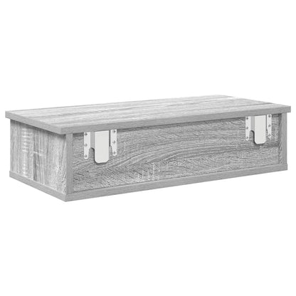Wall Shelf with Drawers Grey Sonoma 60x28x15 cm Engineered Wood