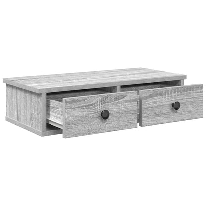 Wall Shelf with Drawers Grey Sonoma 60x28x15 cm Engineered Wood