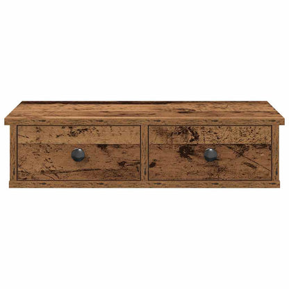 Wall Shelf with Drawers Old Wood 60x28x15 cm Engineered Wood