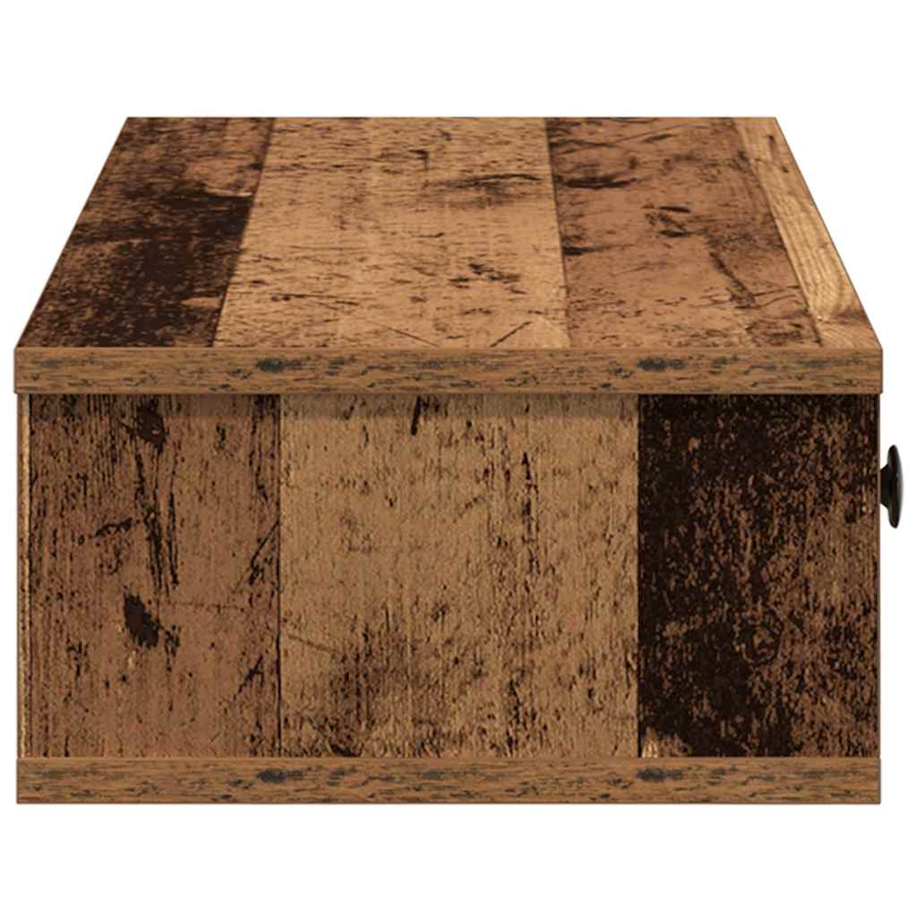 Wall Shelf with Drawers Old Wood 60x28x15 cm Engineered Wood