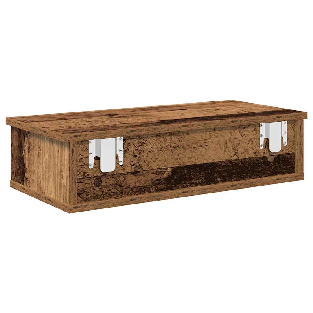 Wall Shelf with Drawers Old Wood 60x28x15 cm Engineered Wood