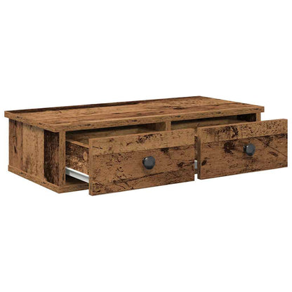 Wall Shelf with Drawers Old Wood 60x28x15 cm Engineered Wood