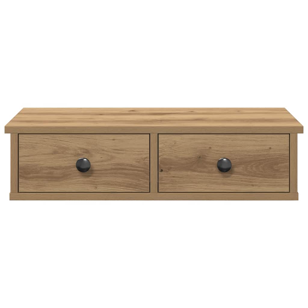 Wall Shelf with Drawers Artisian Oak 60x28x15 cm Engineered Wood