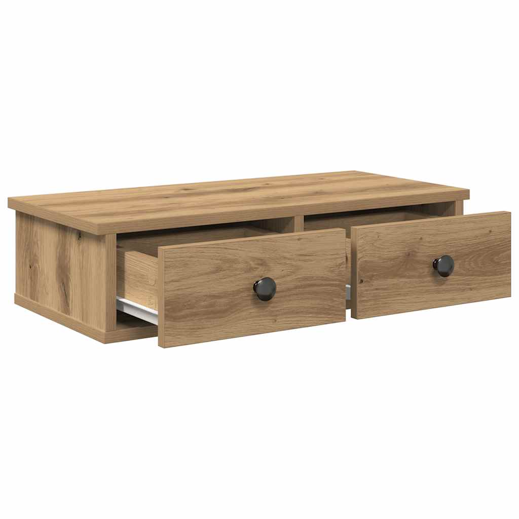 Wall Shelf with Drawers Artisian Oak 60x28x15 cm Engineered Wood