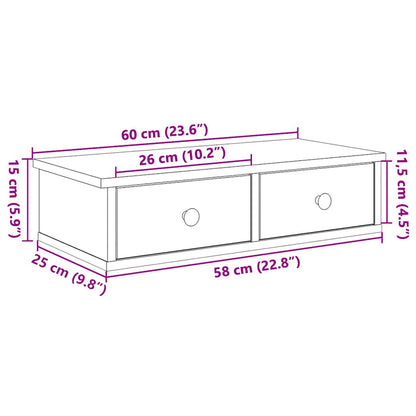Wall Shelf with Drawers Artisian Oak 60x28x15 cm Engineered Wood