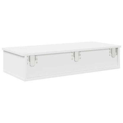 Wall Shelf with Drawers White 80x34x17 cm Engineered Wood