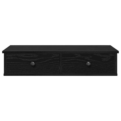 Wall Shelf with Drawers Black 80x31x17 cm Engineered Wood