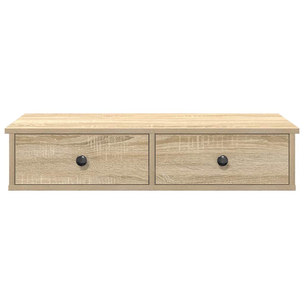 Wall Shelf with Drawers Sonoma Oak 80x34x17 cm Engineered Wood