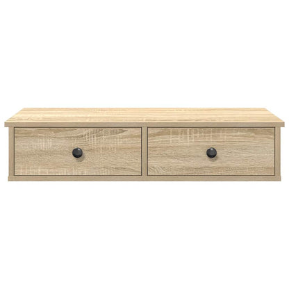Wall Shelf with Drawers Sonoma Oak 80x34x17 cm Engineered Wood