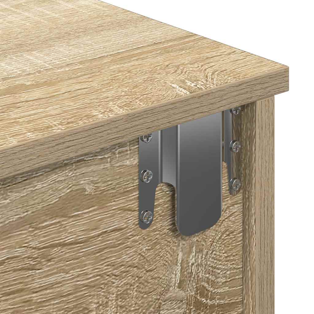 Wall Shelf with Drawers Sonoma Oak 80x34x17 cm Engineered Wood
