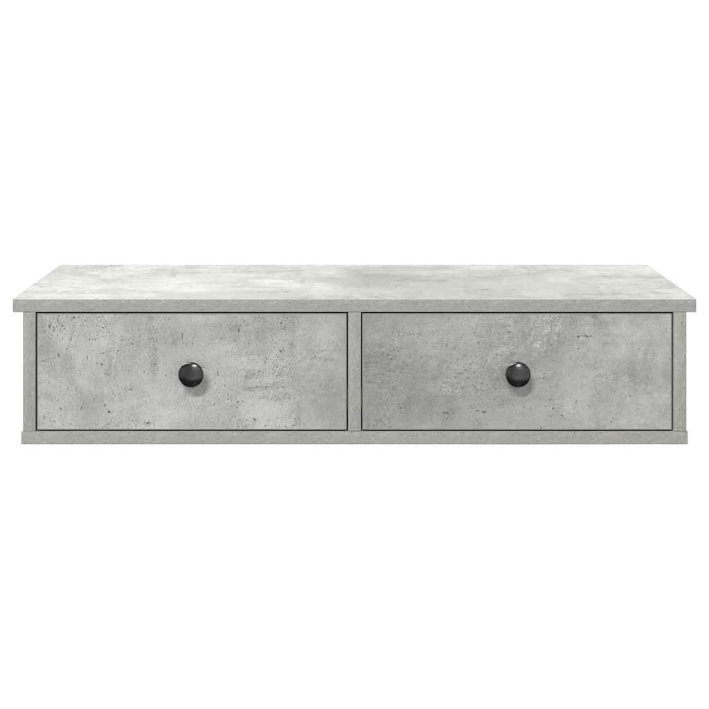 Wall Shelf with Drawers Concrete Grey 80x31x17 cm Engineered Wood