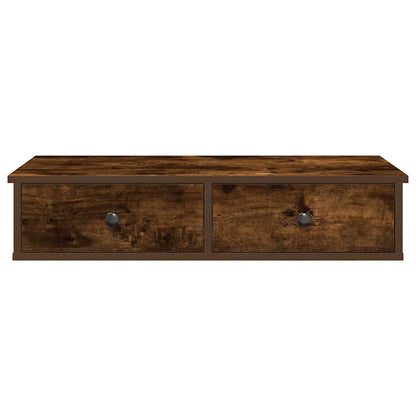 Wall Shelf with Drawers Smoked Oak 80x31x17 cm Engineered Wood