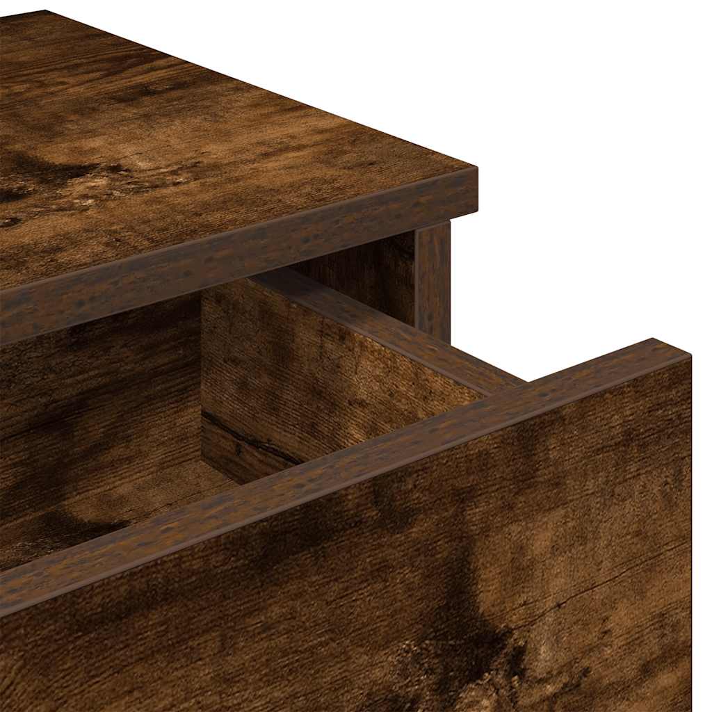 Wall Shelf with Drawers Smoked Oak 80x31x17 cm Engineered Wood