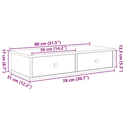 Wall Shelf with Drawers Artisian Oak 80x31x17 cm Engineered Wood