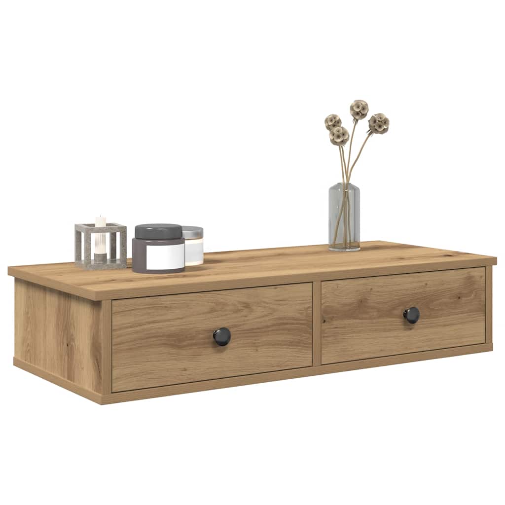 Wall Shelf with Drawers Artisian Oak 80x31x17 cm Engineered Wood