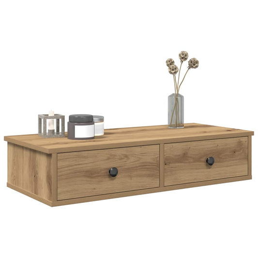 Wall Shelf with Drawers Artisian Oak 80x31x17 cm Engineered Wood