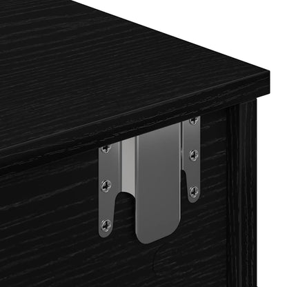 Wall Shelf with Drawers Black 100x37.5x19 cm Engineered Wood