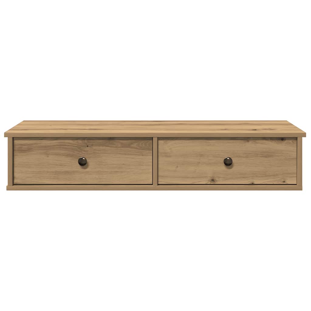 Wall Shelf with Drawers Artisian Oak 100x37.5x19 cm Engineered Wood