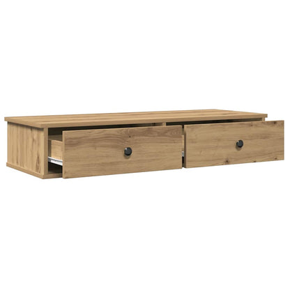Wall Shelf with Drawers Artisian Oak 100x37.5x19 cm Engineered Wood