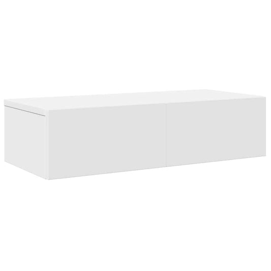 Wall Shelf with Drawers White 60x26.5x15 cm Engineered Wood