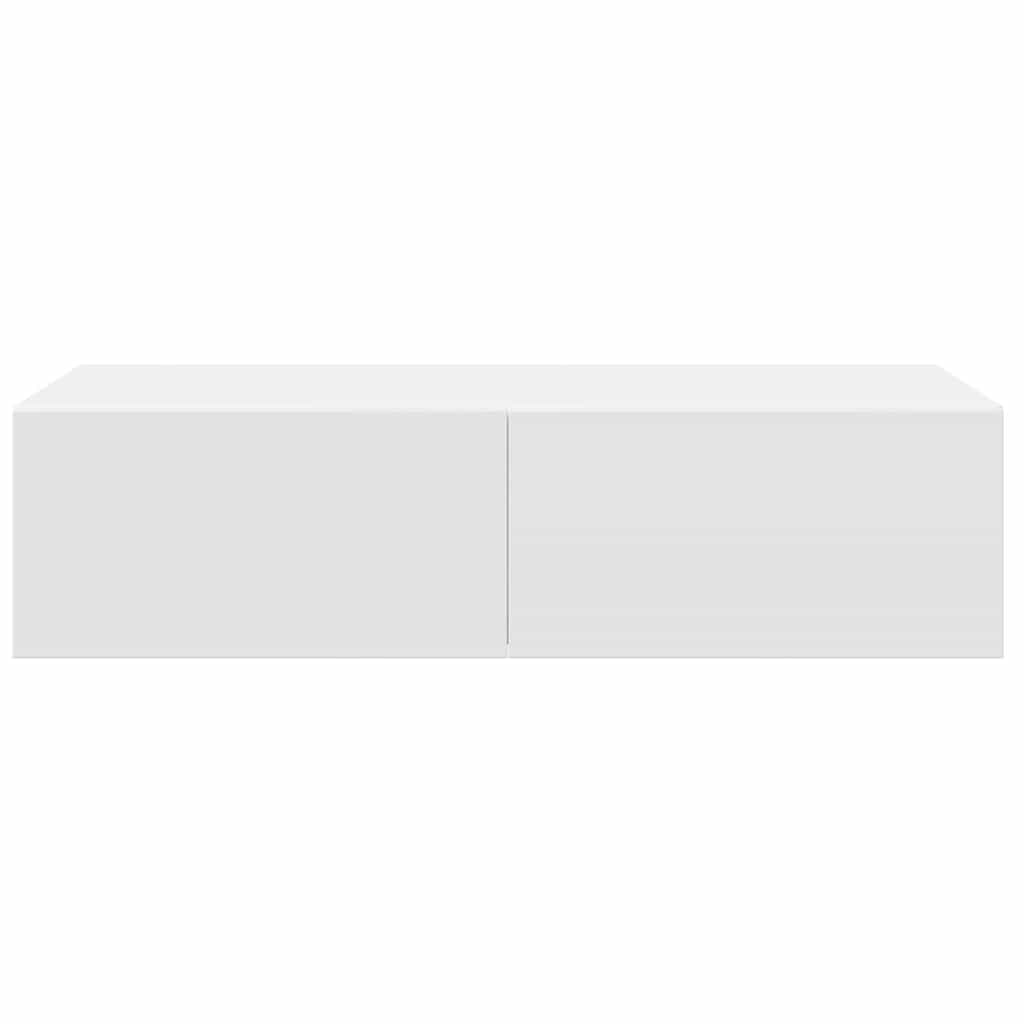 Wall Shelf with Drawers White 60x26.5x15 cm Engineered Wood