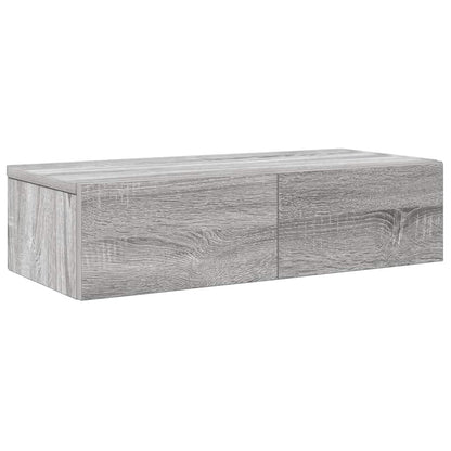 Wall Shelf with Drawers Grey Sonoma 60x26.5x15 cm Engineered Wood