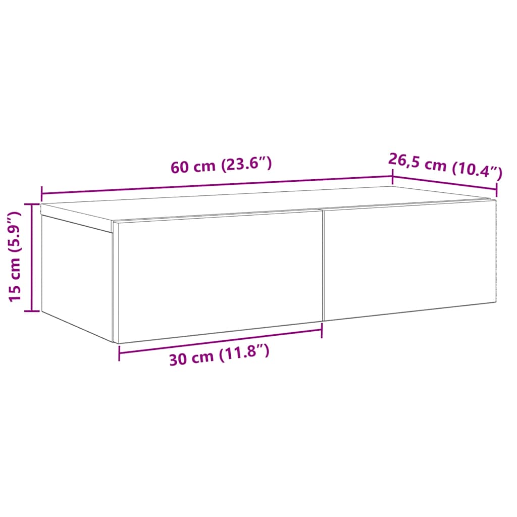 Wall Shelf with Drawers Artisian Oak 60x26.5x15 cm Engineered Wood