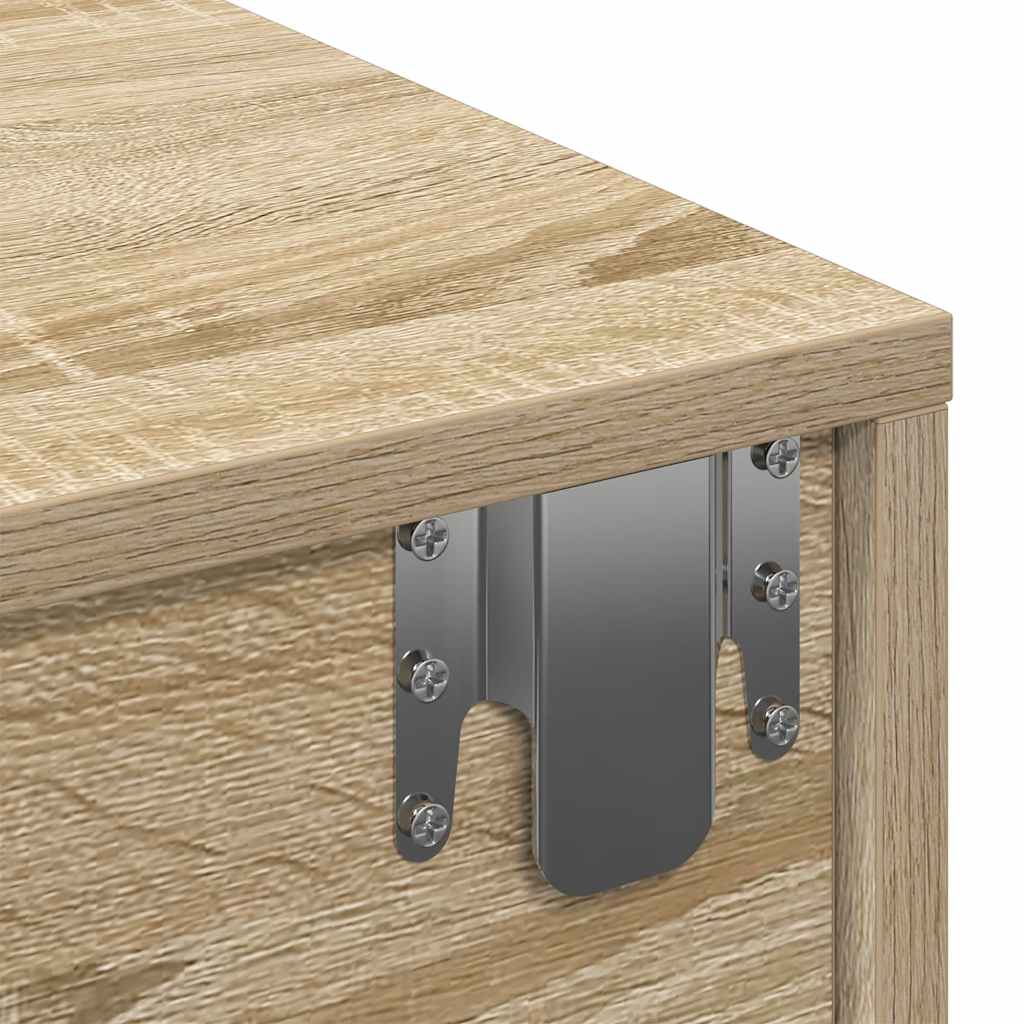 Wall Shelf with Drawers Sonoma Oak 80x33x17 cm Engineered Wood