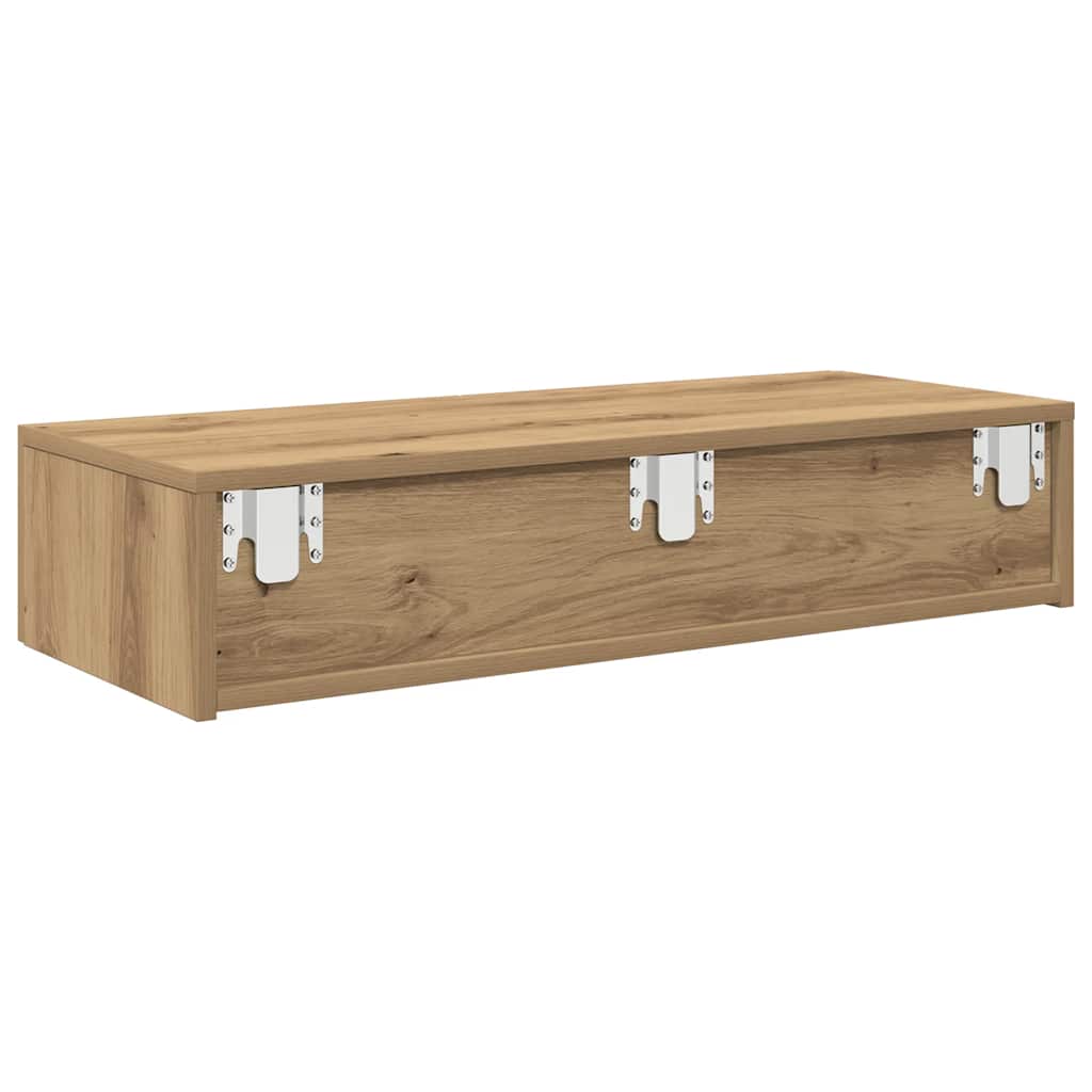 Wall Shelf with Drawers Artisian Oak 80x33x17 cm Engineered Wood