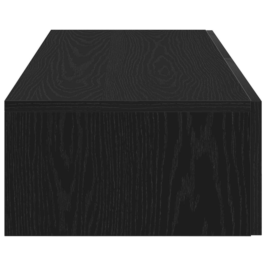 Wall Shelf with Drawers Black 100x36x19 cm Engineered Wood