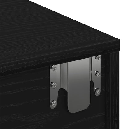 Wall Shelf with Drawers Black 100x36x19 cm Engineered Wood