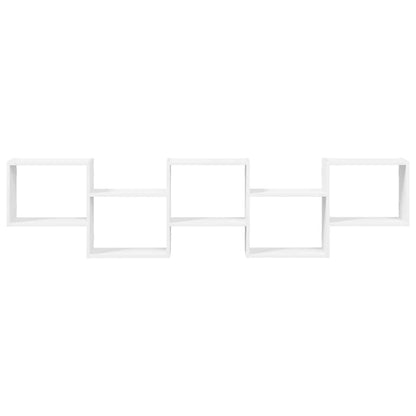 Wall Cube Shelf 5 Compartments White Engineered Wood