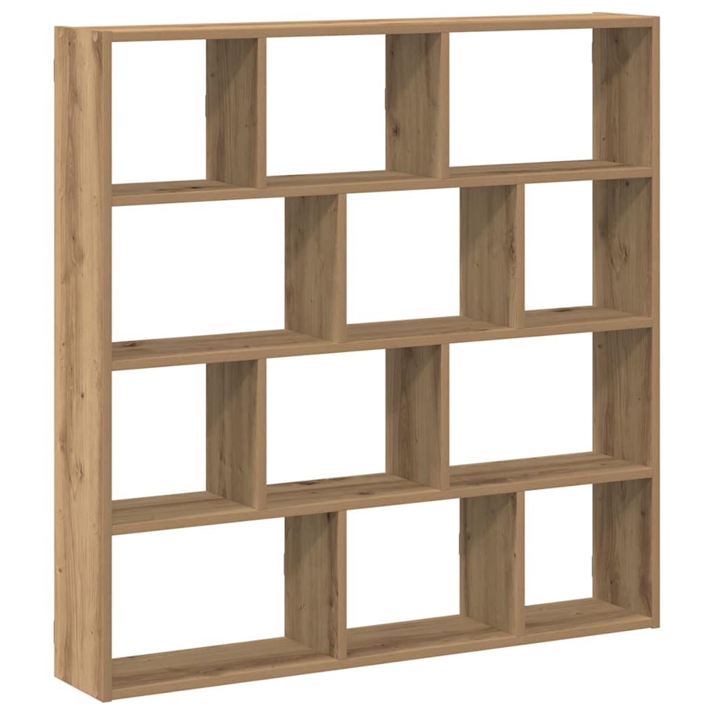 Wall Cube Shelf 12 Compartments Artisian Oak Engineered Wood