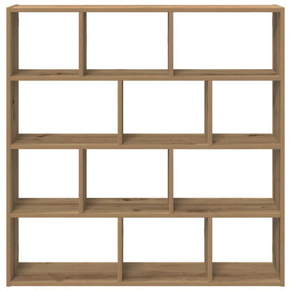Wall Cube Shelf 12 Compartments Artisian Oak Engineered Wood