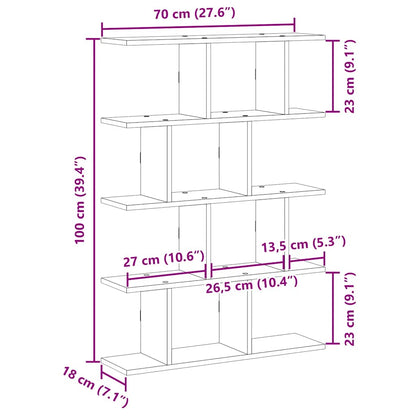 Wall Cube Shelf 12 Compartments Artisian Oak Engineered Wood