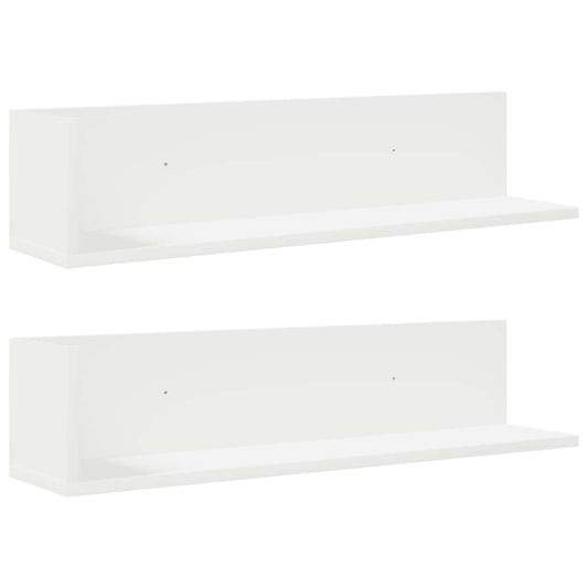 Wall Shelves 2 pcs White 75x16.5x16.5 cm Engineered Wood