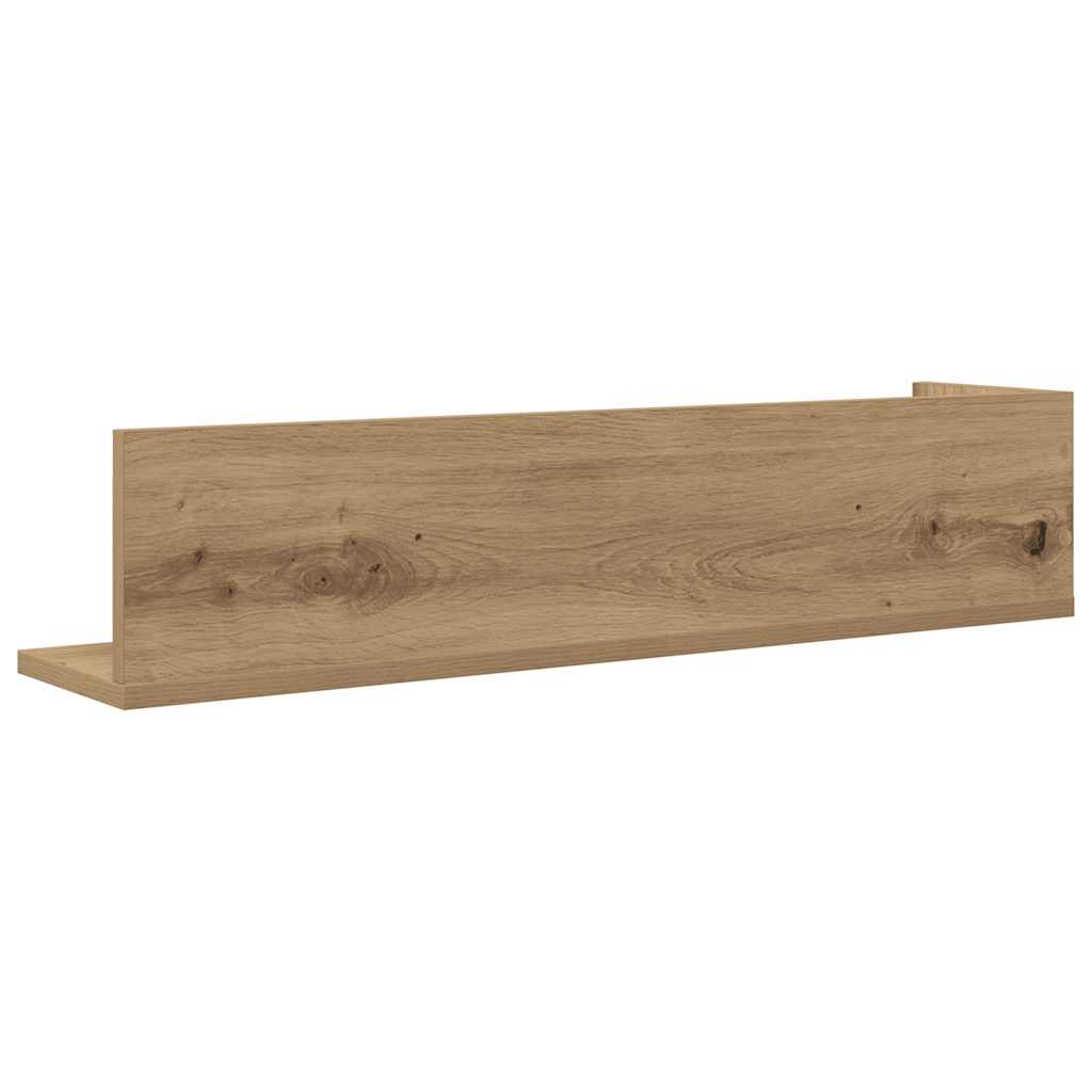 Wall Shelves 2 pcs Artisan Oak 75x16.5x16.5 cm Engineered Wood