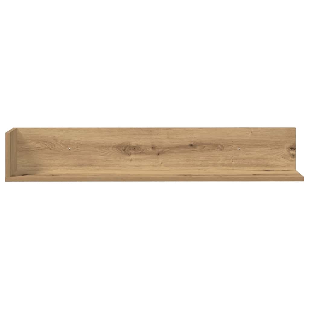 Wall Shelves 2 pcs Artisan Oak 100x16.5x16.5 cm Engineered Wood
