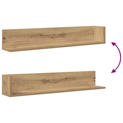 Wall Shelves 2 pcs Artisan Oak 100x16.5x16.5 cm Engineered Wood