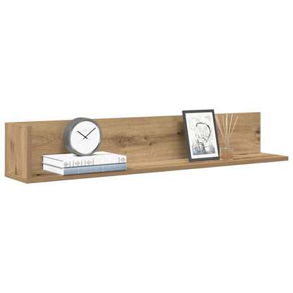 Wall Shelves 2 pcs Artisan Oak 100x16.5x16.5 cm Engineered Wood