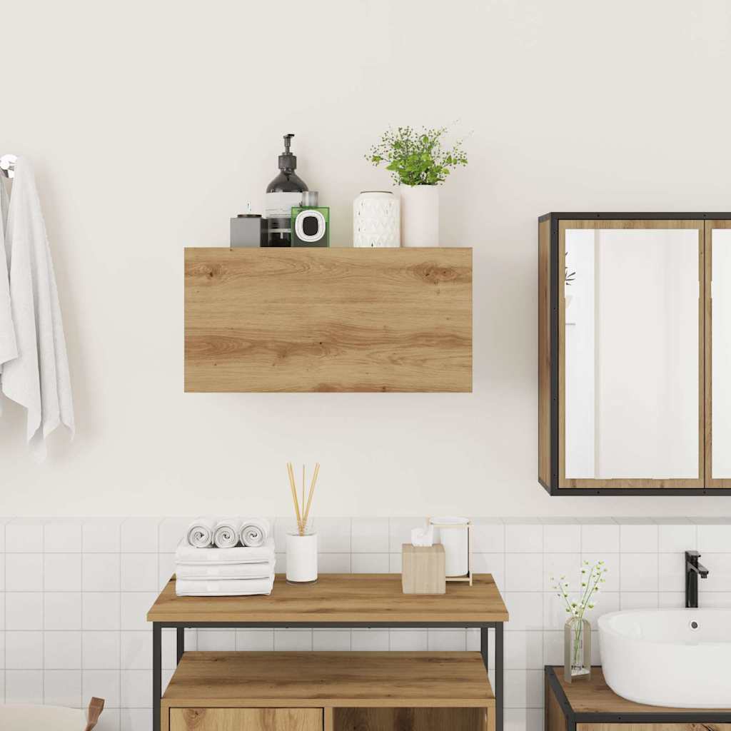 Bathroom Wall Cabinet Artisan Oak 60x25x30 cm Engineered Wood