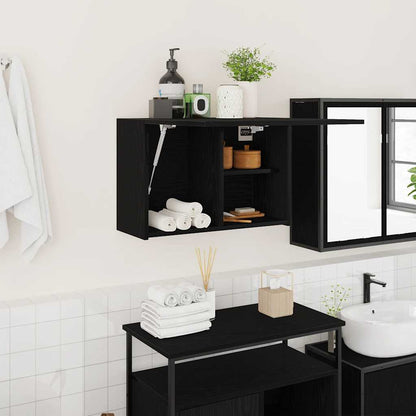 Bathroom Wall Cabinet Black 60x25x40 cm Engineered Wood