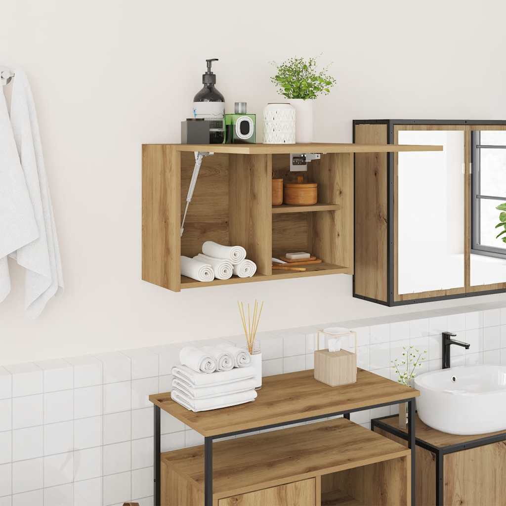 Bathroom Wall Cabinet Artisan Oak 60x25x40 cm Engineered Wood