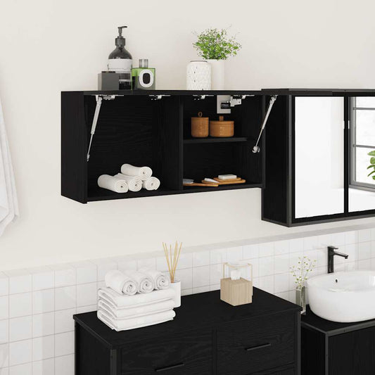 Bathroom Wall Cabinet Black 80x25x40 cm Engineered Wood