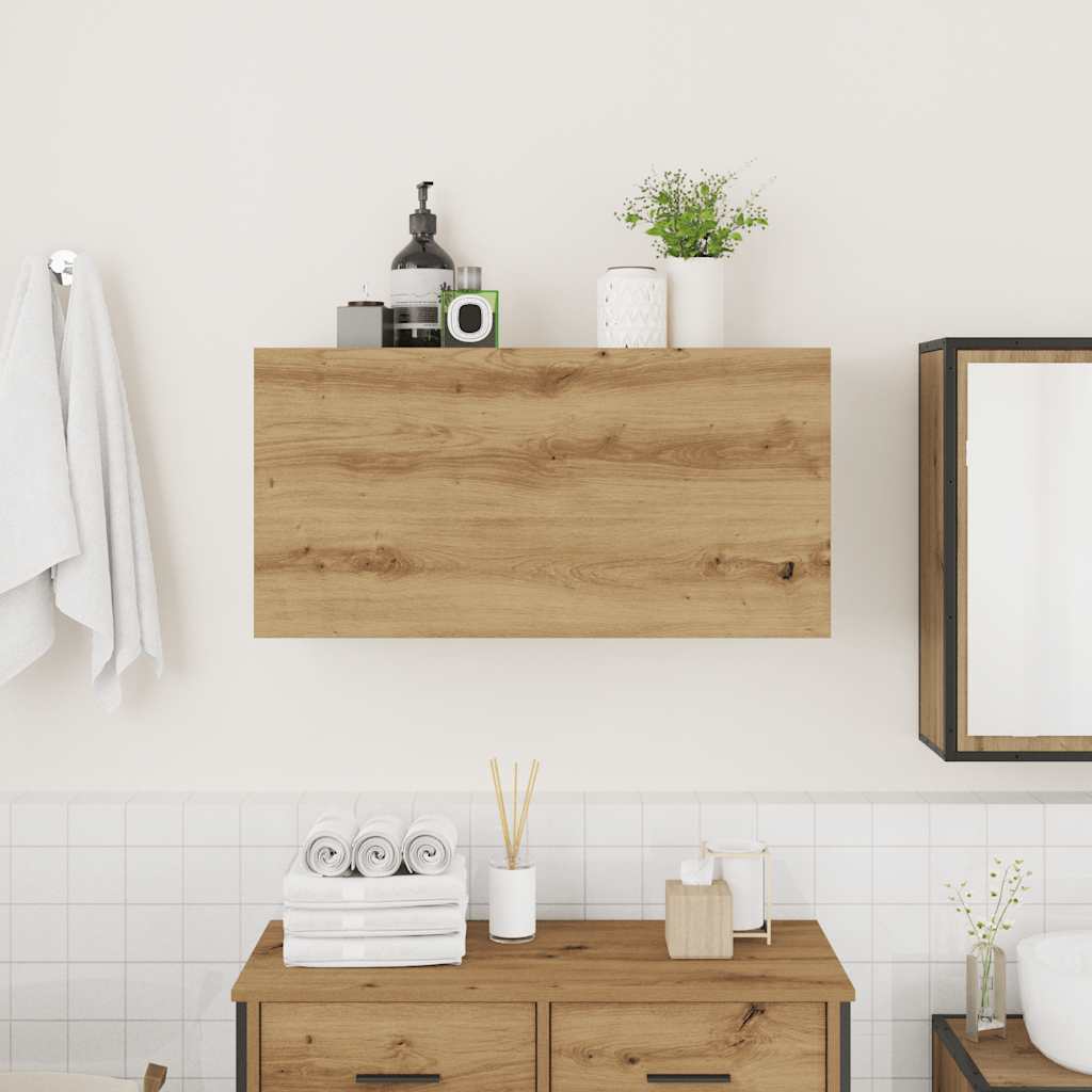 Bathroom Wall Cabinet Artisan Oak 80x25x40 cm Engineered Wood