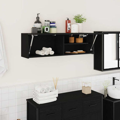 Bathroom Wall Cabinet Black 100x25x30 cm Engineered Wood