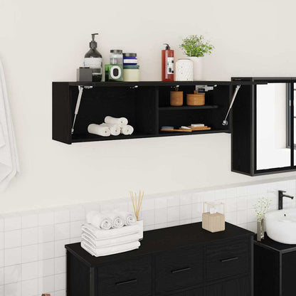 Bathroom Wall Cabinet Black 100x25x30 cm Engineered Wood