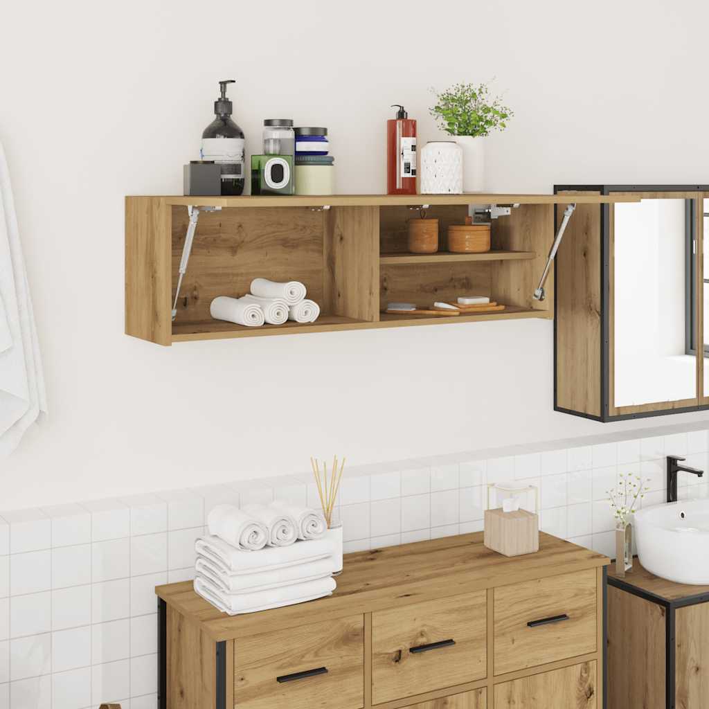 Bathroom Wall Cabinet Artisan Oak 100x25x30 cm Engineered Wood